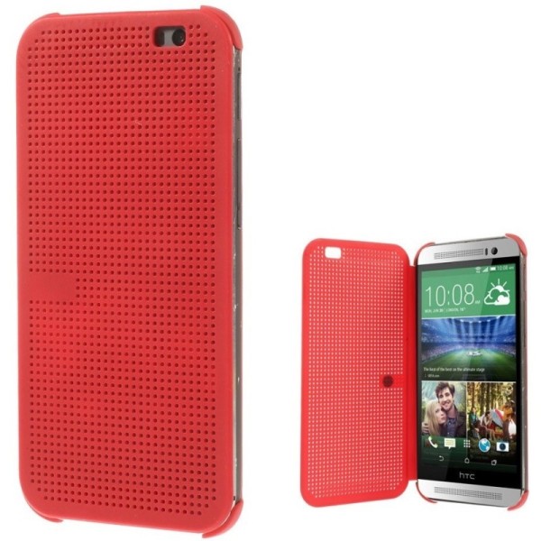 Atverčiamas „Dot View“ dėklas - raudonas (One M8 / One M8s)