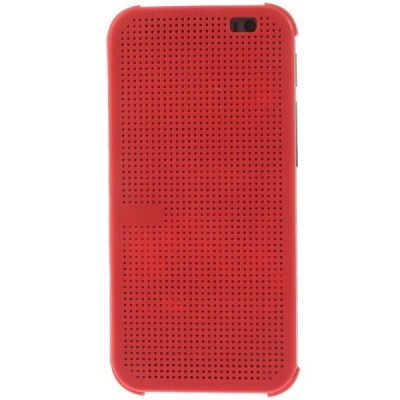 HTC One M8 (HTC One M8s) Smart Dot View atverčiamas raudonas dėklas - knygutė / Priedai.lt