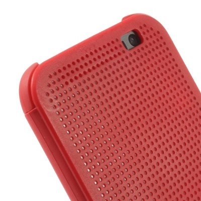 HTC One M8 (HTC One M8s) Smart Dot View atverčiamas raudonas dėklas - knygutė / Priedai.lt