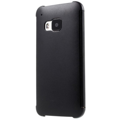 HTC One M9 Smart Dot View atverčiamas juodas dėklas - knygutė / Priedai.lt