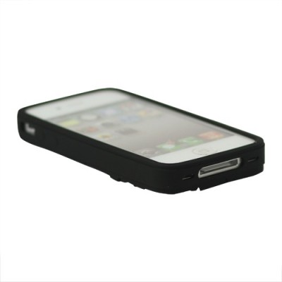 Juodas, raštuotas, stipraus silikono Apple iPhone 4 / 4S dėklas (dėkliukas) / Priedai.lt