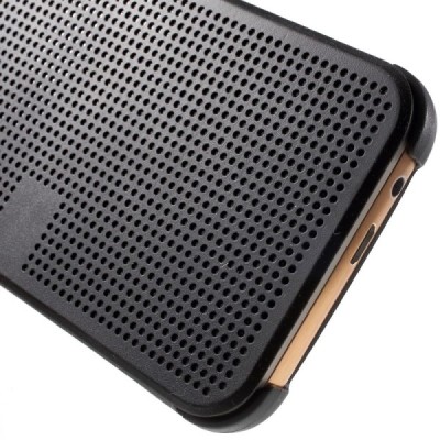 HTC One M9 Smart Dot View atverčiamas juodas dėklas - knygutė / Priedai.lt