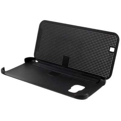 HTC One M9 Smart Dot View atverčiamas juodas dėklas - knygutė / Priedai.lt