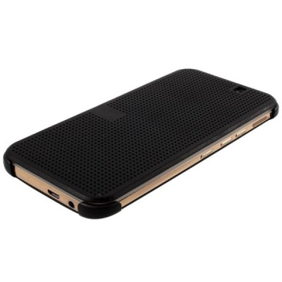 HTC One M9 Smart Dot View atverčiamas juodas dėklas - knygutė / Priedai.lt