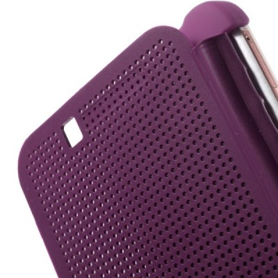 HTC One M9 Smart Dot View atverčiamas violetinis dėklas - knygutė / Priedai.lt