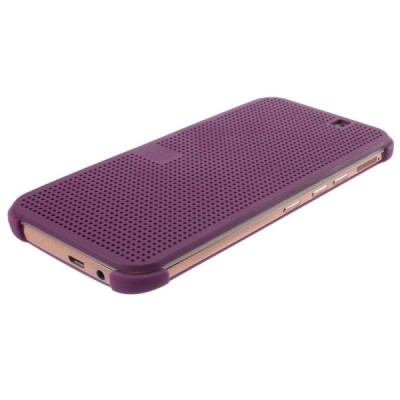 HTC One M9 Smart Dot View atverčiamas violetinis dėklas - knygutė / Priedai.lt