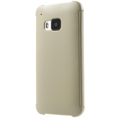 HTC One M9 Smart Dot View atvērams zelta maciņš - maks / Vacins.lv