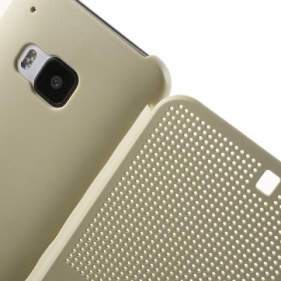 HTC One M9 Smart Dot View atvērams zelta maciņš - maks / Vacins.lv