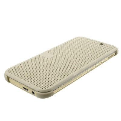 HTC One M9 Smart Dot View atvērams zelta maciņš - maks / Vacins.lv