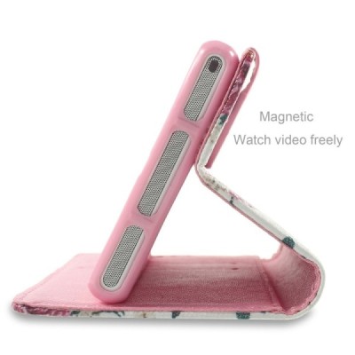 Atvēramais Xperia M2 Aqua rožu krāsains maciņš - balts / Vacins.lv