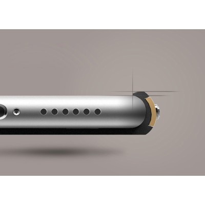 „Rock“ Royce Kickstand sustiprintos apsaugos Apple iPhone 6 Plus (6s Plus) juodas pilkos spalvos apvadais kieto silikono (TPU) i