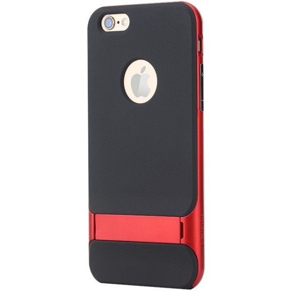 „Rock“ Royce Kickstand apvalks - melns apmales sarkanā krāsā (iPhone 6 Plus / 6s Plus)