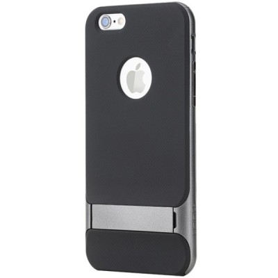 „Rock“ Royce Kickstand sustiprintos apsaugos Apple iPhone 6 (6s) juodas pilkos spalvos apvadais kieto silikono (TPU) ir plastiko