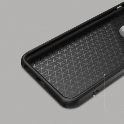 „Rock“ Royce Kickstand sustiprintos apsaugos Apple iPhone 6 (6s) juodas pilkos spalvos apvadais kieto silikono (TPU) ir plastiko