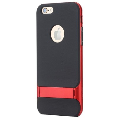 „Rock“ Royce Kickstand pastiprinātas aizsardzības melns apmales sarkanā krāsā Apple iPhone 6 (6s) apvalks / Vacins.lv