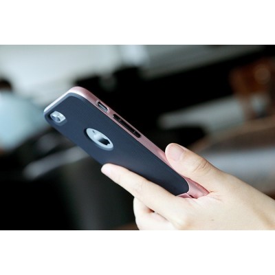 „Rock“ Royce Kickstand sustiprintos apsaugos Apple iPhone 6 (6s) juodas rožinės spalvos apvadais kieto silikono (TPU) ir plastik