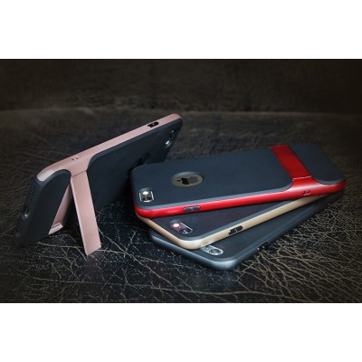 „Rock“ Royce Kickstand pastiprinātas aizsardzības melns apmales zeltā krāsā Apple iPhone 6 (6s) apvalks / Vacins.lv