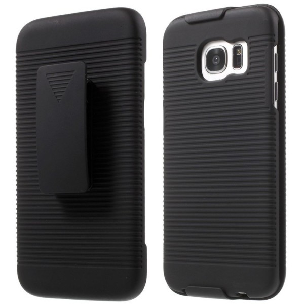 Plastikinis dėklas prie diržo - juodas (Galaxy S7 Edge)