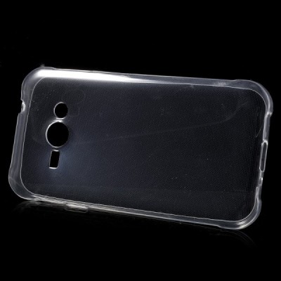 Samsung Galaxy J1 Ace (J100) dzidrs (caurspīdīgs) cieta silikona TPU pasaulē planākais apvalks / Vacins.lv