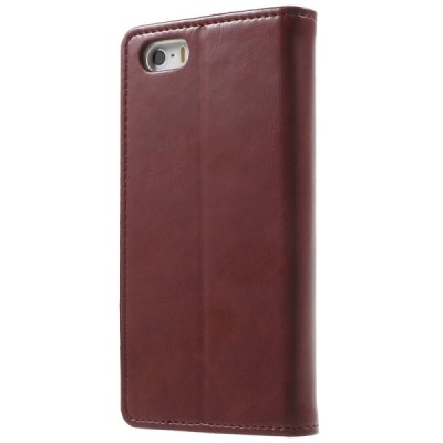 Mercury Blue Moon atverčiamas Apple iPhone SE (5, 5s) bordo odinis dėklas - piniginė / Priedai.lt