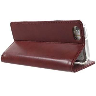 Mercury Blue Moon atverčiamas Apple iPhone SE (5, 5s) bordo odinis dėklas - piniginė / Priedai.lt