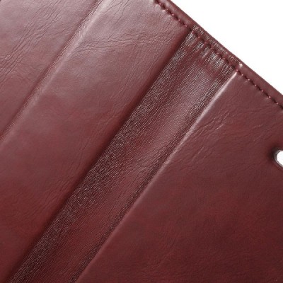 Mercury Blue Moon atverčiamas Apple iPhone SE (5, 5s) bordo odinis dėklas - piniginė / Priedai.lt