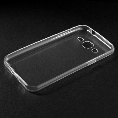 Samsung Galaxy J2 (J200) dzidrs (caurspīdīgs) cieta silikona TPU pasaulē planākais apvalks / Vacins.lv