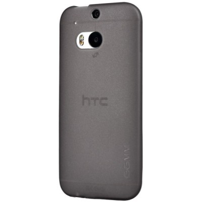 HTC One M8 Kieto silikono TPU dėklas - pilkas + apsauginė ekrano plėvelė / Priedai.lt