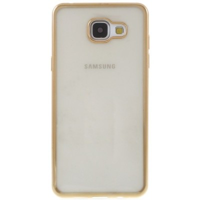 Samsung Galaxy A5 (2016) A510 skaidrus silikoninis (TPU) auksinis dėklas / Priedai.lt