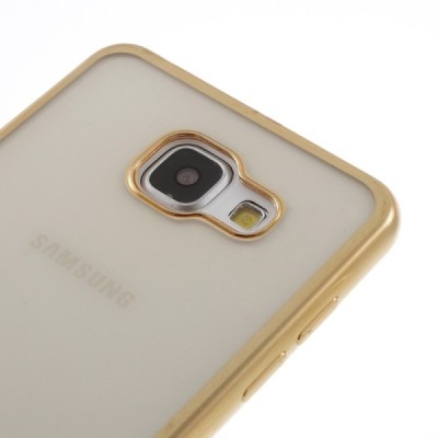 Samsung Galaxy A5 (2016) A510 skaidrus silikoninis (TPU) auksinis dėklas / Priedai.lt