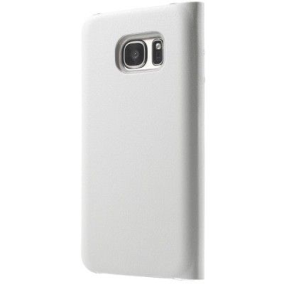 Samsung Galaxy S7 (G930) balts atvēramais Smart Wallet ādas maciņš - maks / Vacins.lv