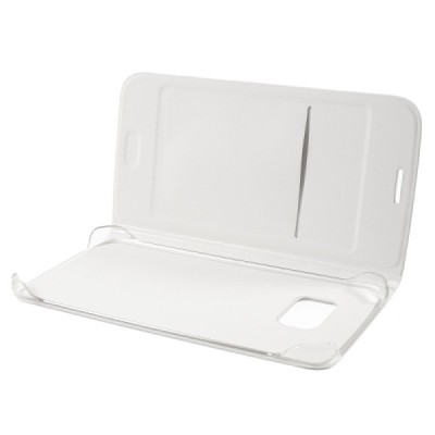 Samsung Galaxy S7 (G930) balts atvēramais Smart Wallet ādas maciņš - maks / Vacins.lv