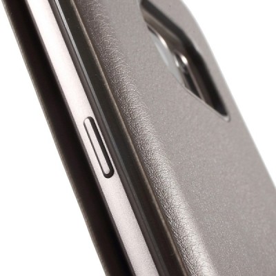 Samsung Galaxy S7 (G930) zelta atvēramais Smart Wallet ādas maciņš - maks / Vacins.lv