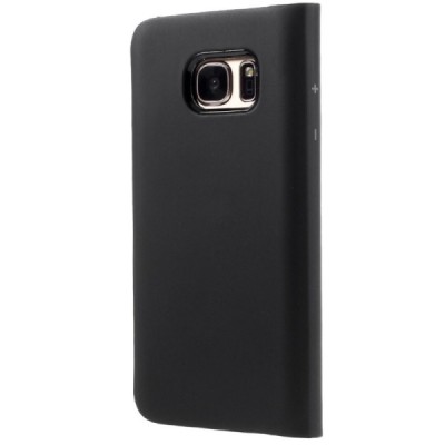 Samsung Galaxy S7 (G930) atvēramais maciņš ar lodziņu - melns / Vacins.lv