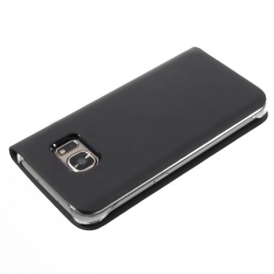 Samsung Galaxy S7 (G930) atvēramais maciņš ar lodziņu - melns / Vacins.lv