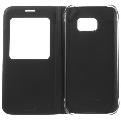 Samsung Galaxy S7 (G930) atvēramais maciņš ar lodziņu - melns / Vacins.lv