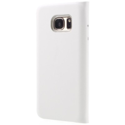 Samsung Galaxy S7 (G930) atvēramais maciņš ar lodziņu - balts / Vacins.lv