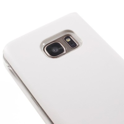 Samsung Galaxy S7 (G930) atvēramais maciņš ar lodziņu - balts / Vacins.lv