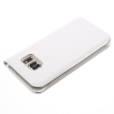 Samsung Galaxy S7 (G930) atvēramais maciņš ar lodziņu - balts / Vacins.lv