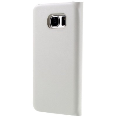 Samsung Galaxy S7 Edge (G935) balts atvēramais Smart Wallet ādas maciņš - maks / Vacins.lv