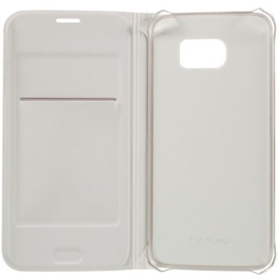 Samsung Galaxy S7 Edge (G935) balts atvēramais Smart Wallet ādas maciņš - maks / Vacins.lv
