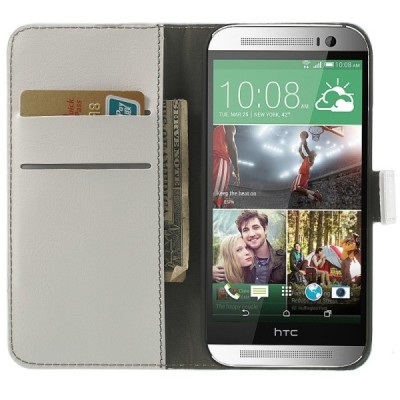 „Crazy Horse“ HTC One M8 baltas odinis atverčiamas dėklas/ Priedai.lt