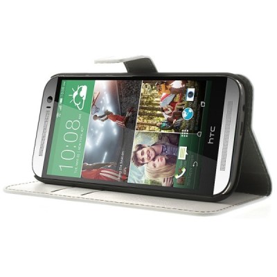 „Crazy Horse“ HTC One M8 baltas odinis atverčiamas dėklas/ Priedai.lt
