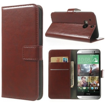 „Crazy Horse“ HTC One M8 rudas odinis atverčiamas dėklas / Priedai.lt