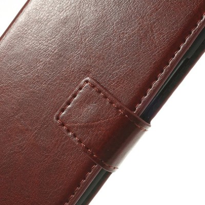 HTC One M8 atvēramais brūns ādas futrālis - maciņš / Vacins.lv