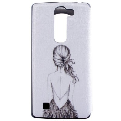 LG G4s (H735) „Lady“ atverčiamas dėklas su langeliu - baltas / Priedai.lt