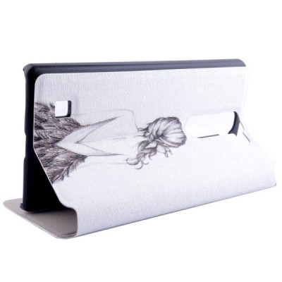 LG G4s (H735) „Lady“ atverčiamas dėklas su langeliu - baltas / Priedai.lt