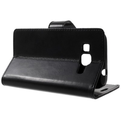 Mercury Blue Moon Samsung Galaxy Core Prime (G360) atvērams melns ādas maciņš / Vacins.lv