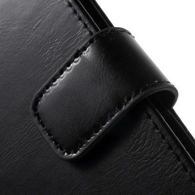 Mercury Blue Moon Samsung Galaxy Core Prime (G360) atvērams melns ādas maciņš / Vacins.lv