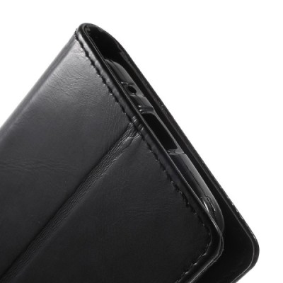 Mercury Blue Moon Samsung Galaxy Core Prime (G360) atvērams melns ādas maciņš / Vacins.lv